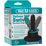 Vac-U-Lock - Deluxe 360° Swivel Suction Cup Plug - Black
