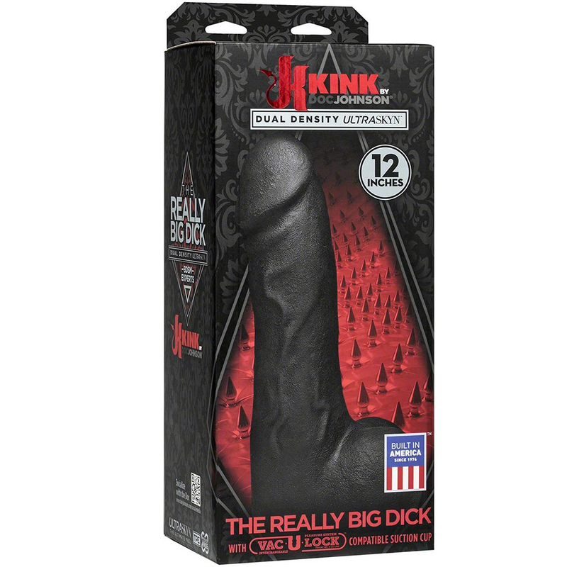 Doc Johnson Kink - The Really Big Dick - With XL Removable Vac-U-Lock Suction Cup - Black