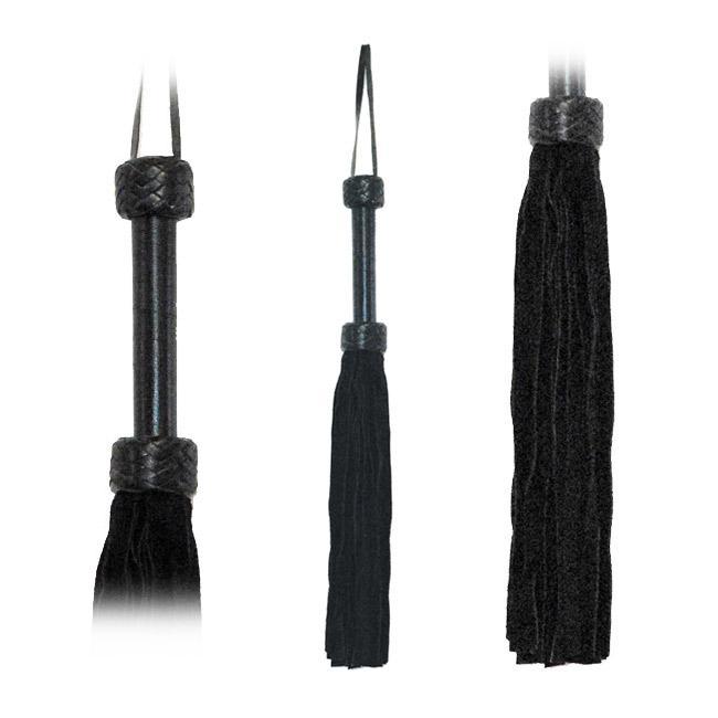 Fetissimo Flogger Black Suede Tails 18in