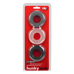 Hunkyjunk HUJ3 c-ring 3-pack,  TAR MULTI  - Tar/Ice/Stone